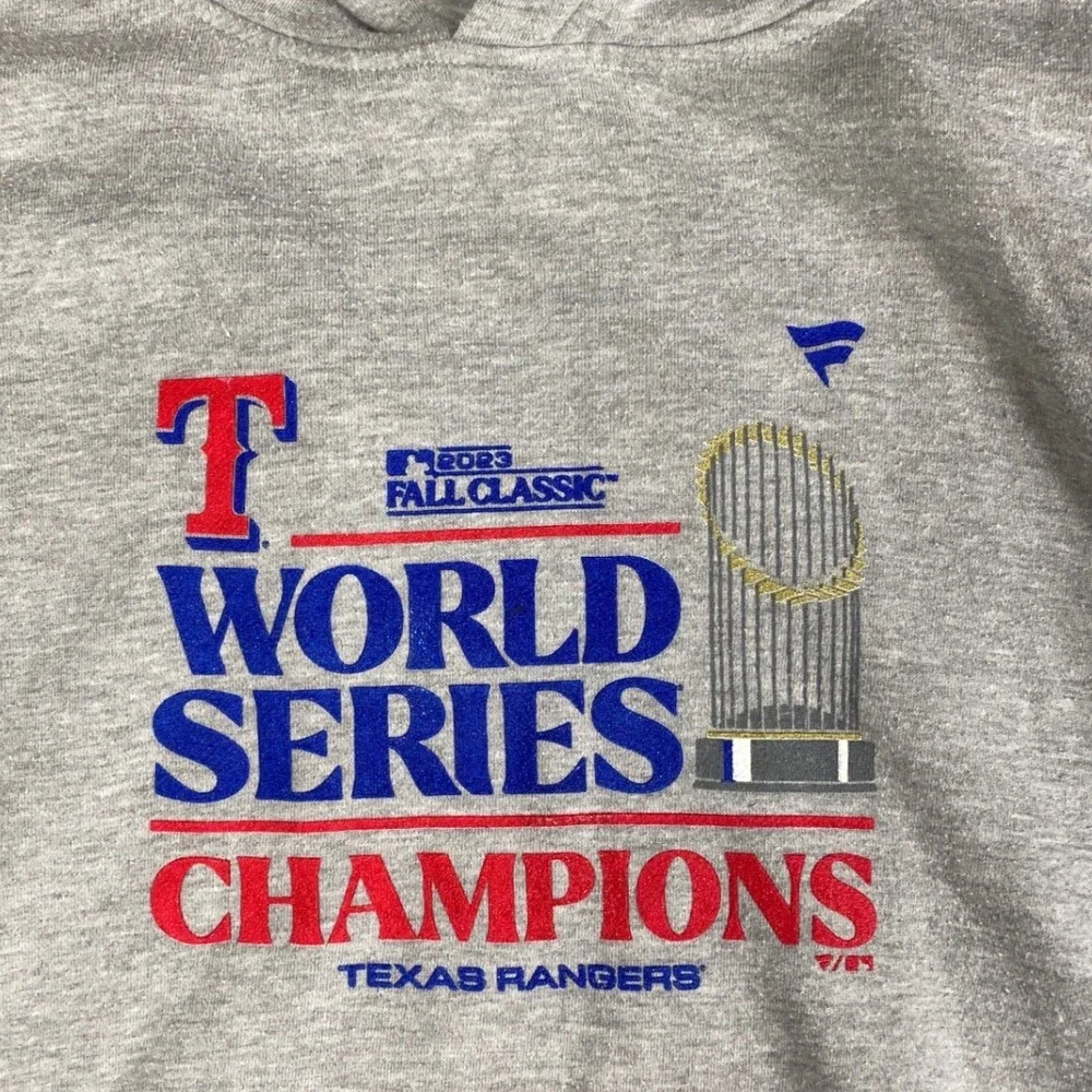 Outerstuff Texas Rangers 2023 World Series‎ Champions Hoodie Kids Gray L 14/16